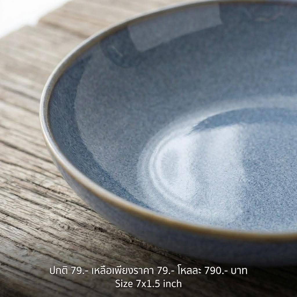 ชามทรงกลม Oneida Blue-Grey 7" - เข้าเครื่องล้างจาน และรับประกันความปลอดภัยในการใช้งานกับไมโครเวฟ