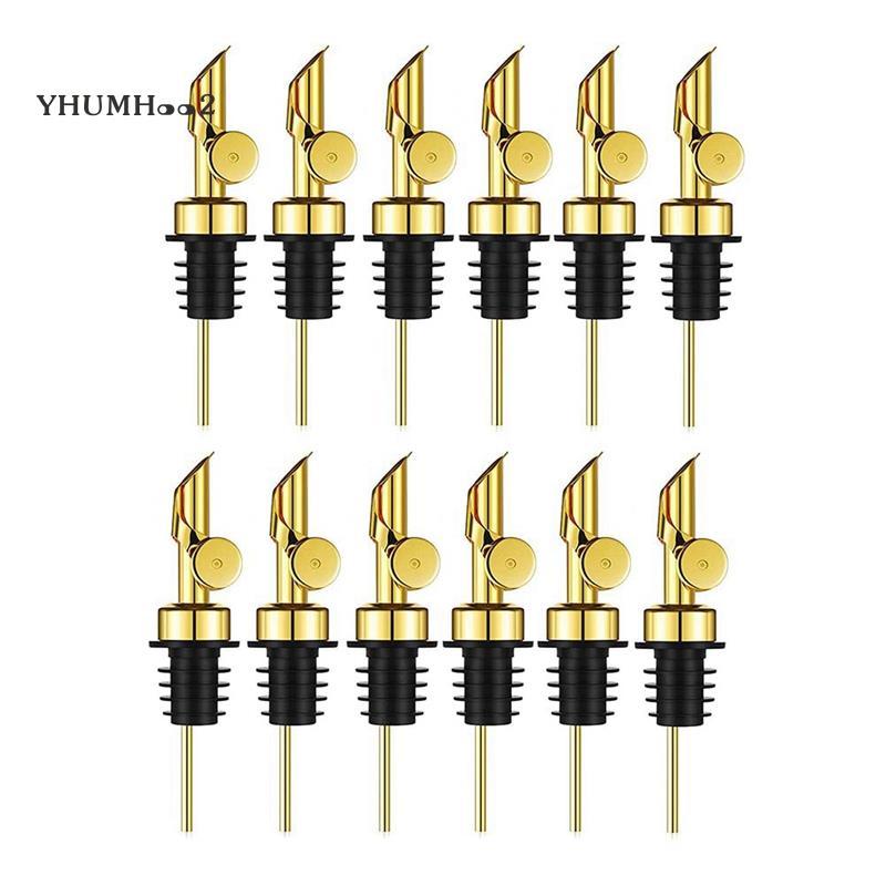 [yhumh002]Weighted Stainless Steel Pourers Olive Oil Dispenser Spout Liquor Bottles Auto Flip Oil Di