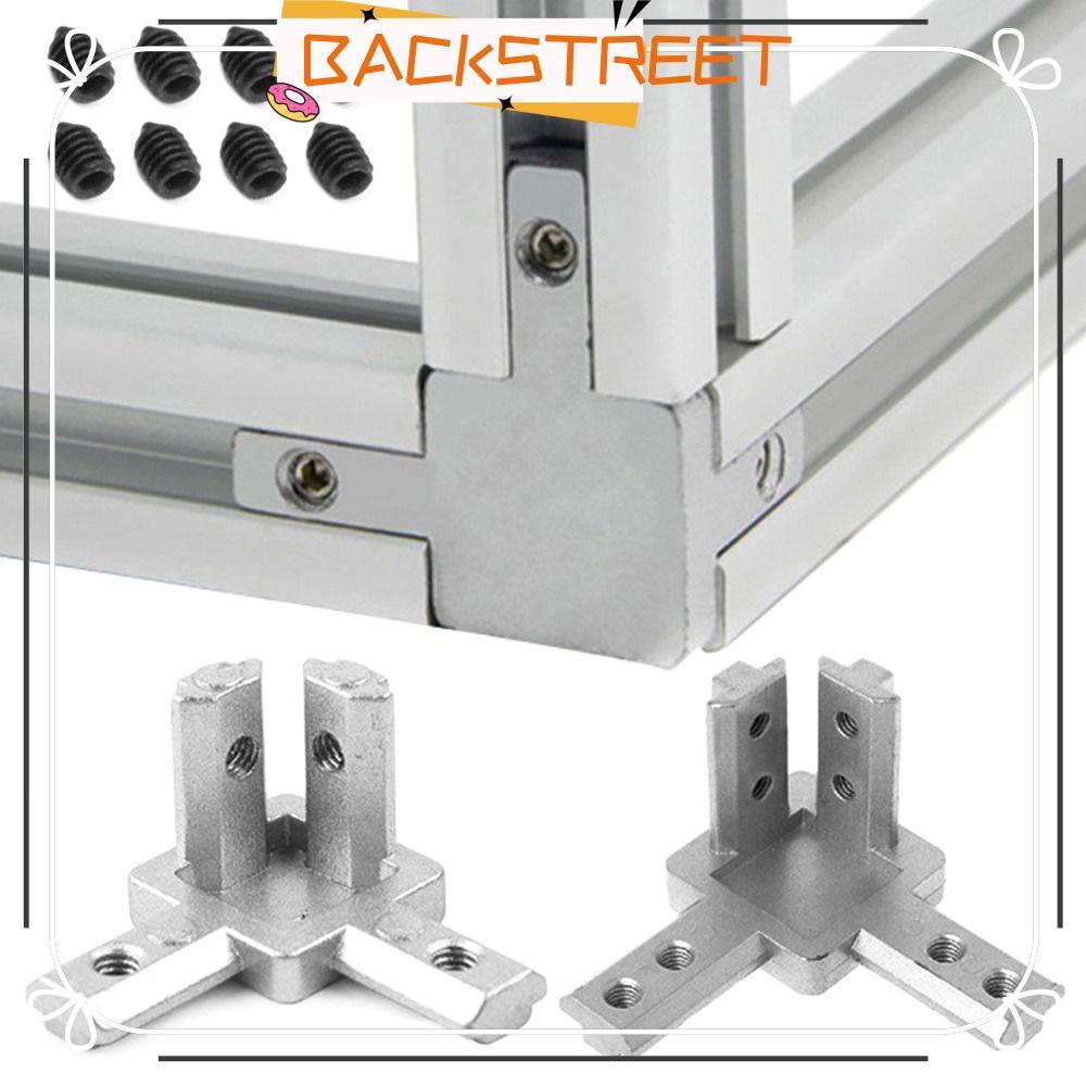 BACKSTAGEREAT Bracket Connector Silver 2020 3030 4040 Series Slot Aluminium Extrusion Profile 3-Way