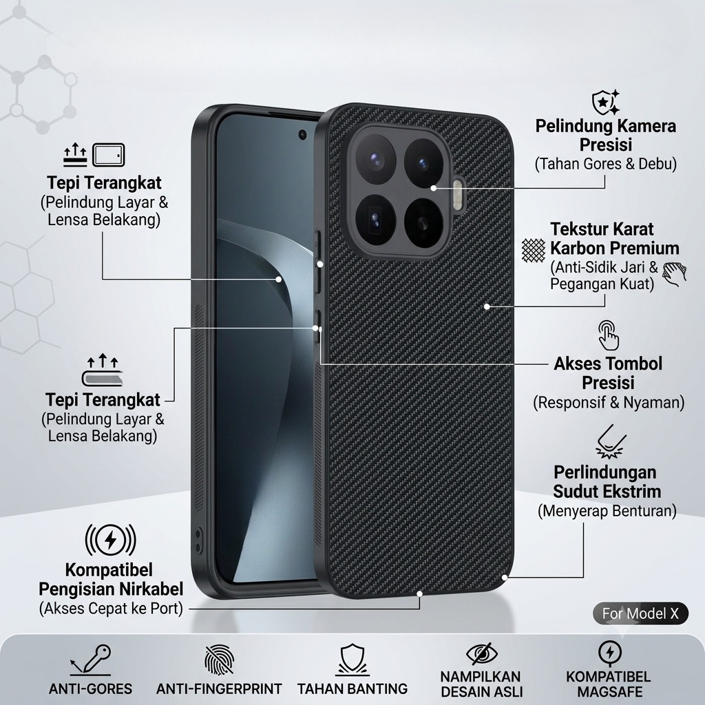 KING CASE สําหรับ XIAOMI MI 15 / MI 15 PRO / MI 15T / MI 15T PRO FUL คาร์บอนกรณี LUXURY CARBON SLIM 