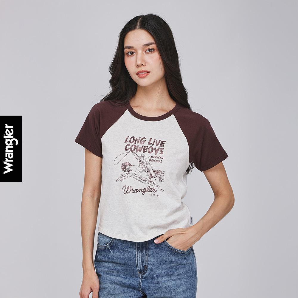 WRANGLER เสื้อยืดแขนสั้นผู้หญิง คอลเลคชั่น Beyond Denim รุ่น WR F126WTSSN21 - สีเทา