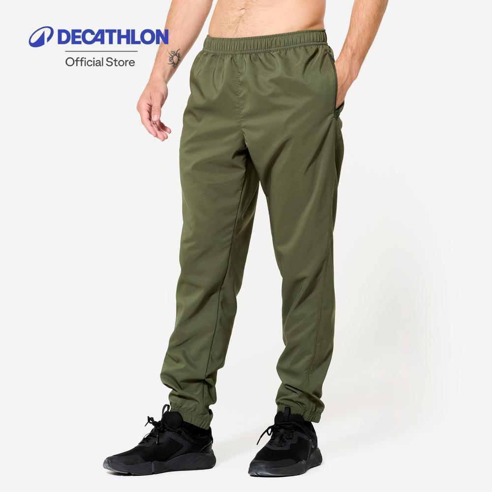Decathlon Men'S Breathable Regular Fitness Bottoms กางเกงฟิตเนสทรงมาตรฐานระบายอากาศได้ดีสำหรับผู้ชาย - Khaki