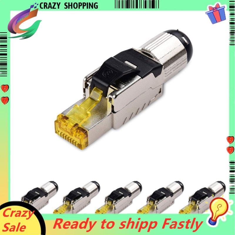 6 แพ็คเครื่องมือฟรีโล่ RJ45 Cat 8, Cat8 Field Termination Plug, Cat8 Connector, Cat8 Plug