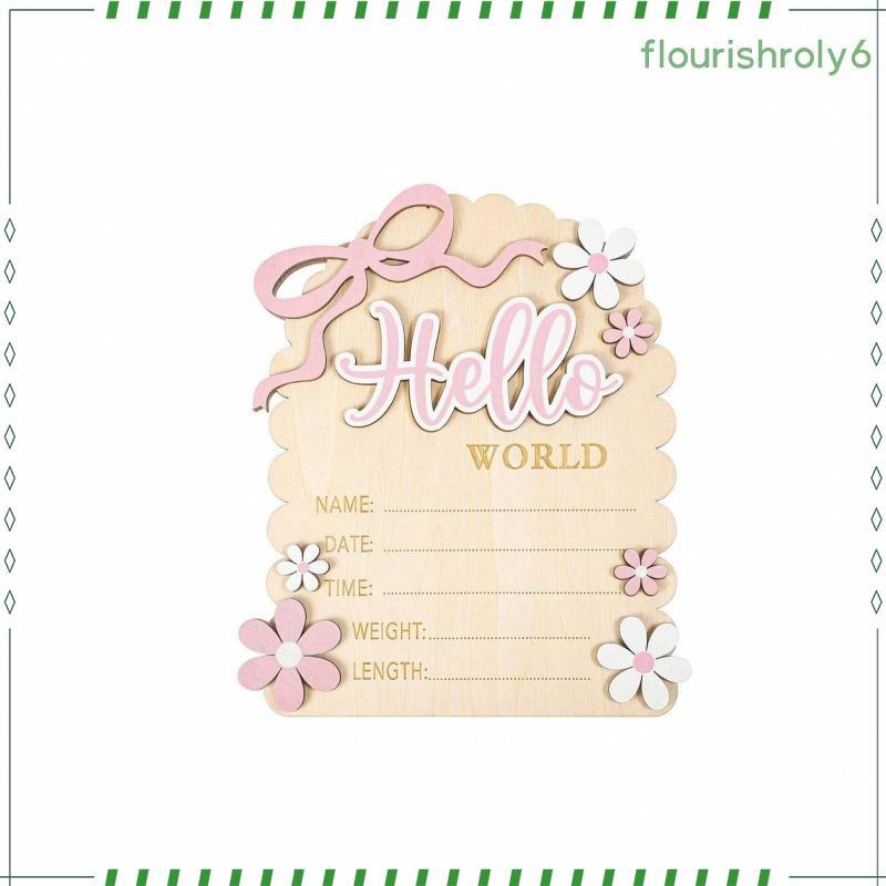 [flurishroly6] Infant Milestone Plaque with Ribbon Wood Birth Plaque Plaque Plaque Plaque Double-Sid