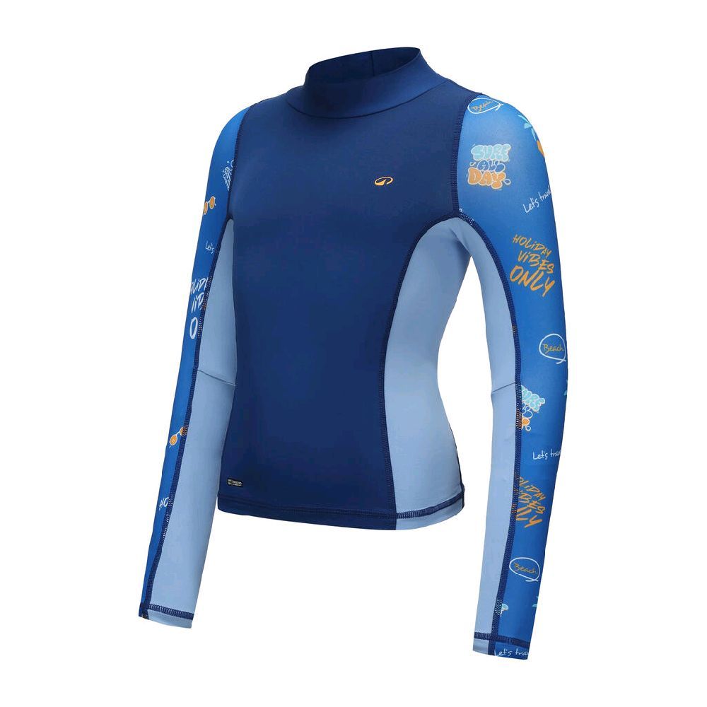 Surfing Shirt Kids Surfing เสื้อยืดแขนยาว Anti UV SurfTypo Blue
