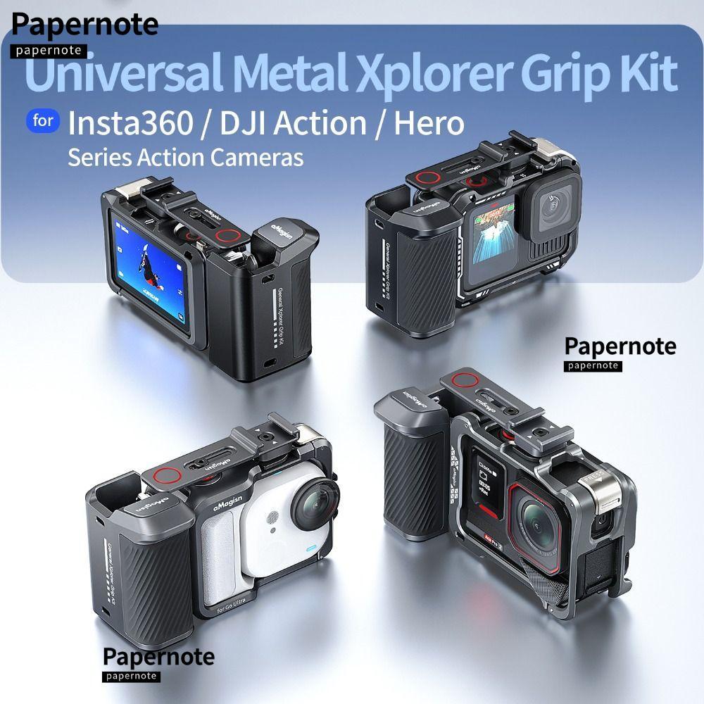 PAPERNOTE Xplorer Grip Kit Handle, อลูมิเนียมปรับ Street Grip Vlog ผู้ถือ, ปุ่มชัตเตอร์สําหรับ DJI A