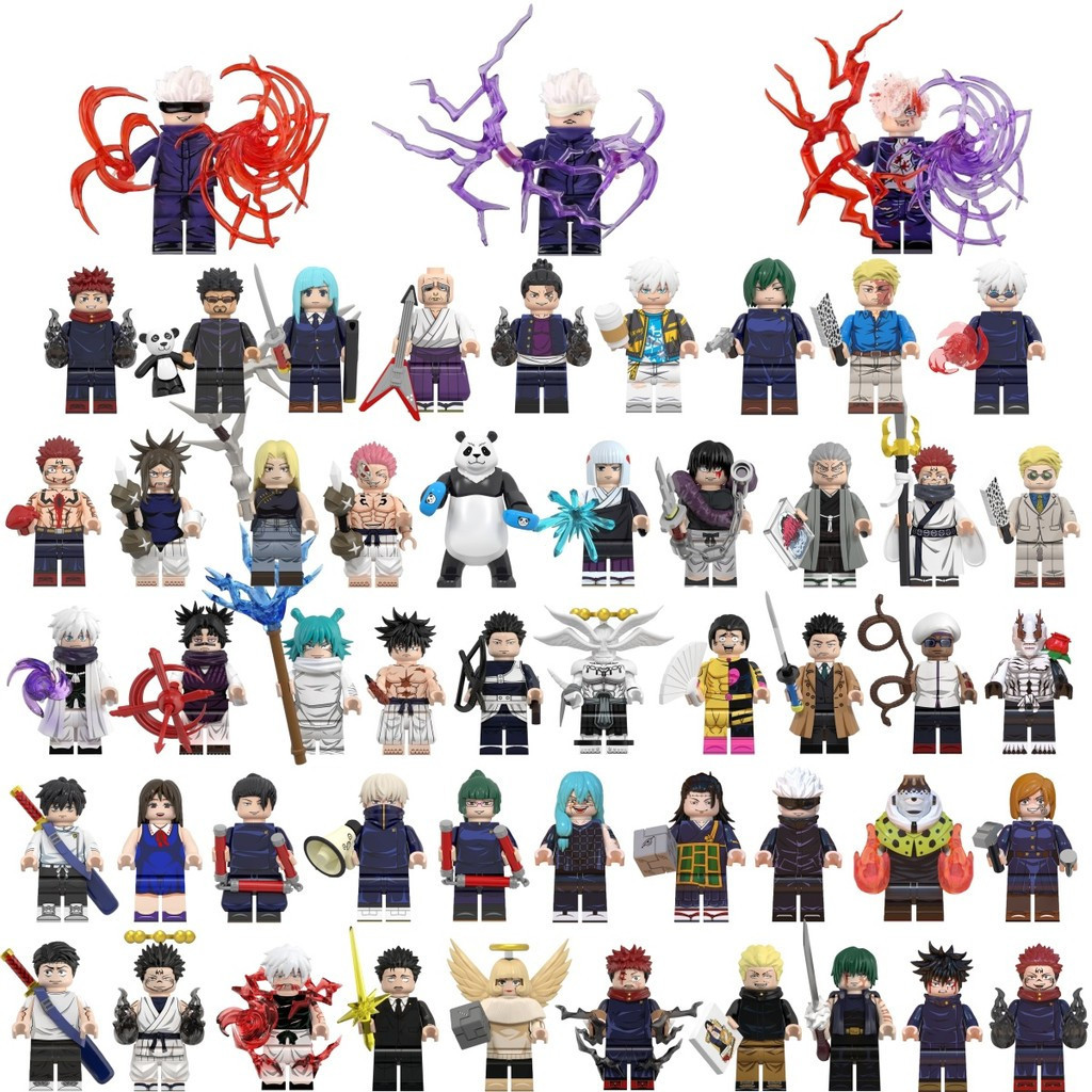 Jujutsu Kaisen Action Figure Gojo Satoru Zenin Maki Ryomen Sukuna Yaga Masamichi ของเล่นคอลเลกชันบล็อกอาคารสําหรับเด็ก