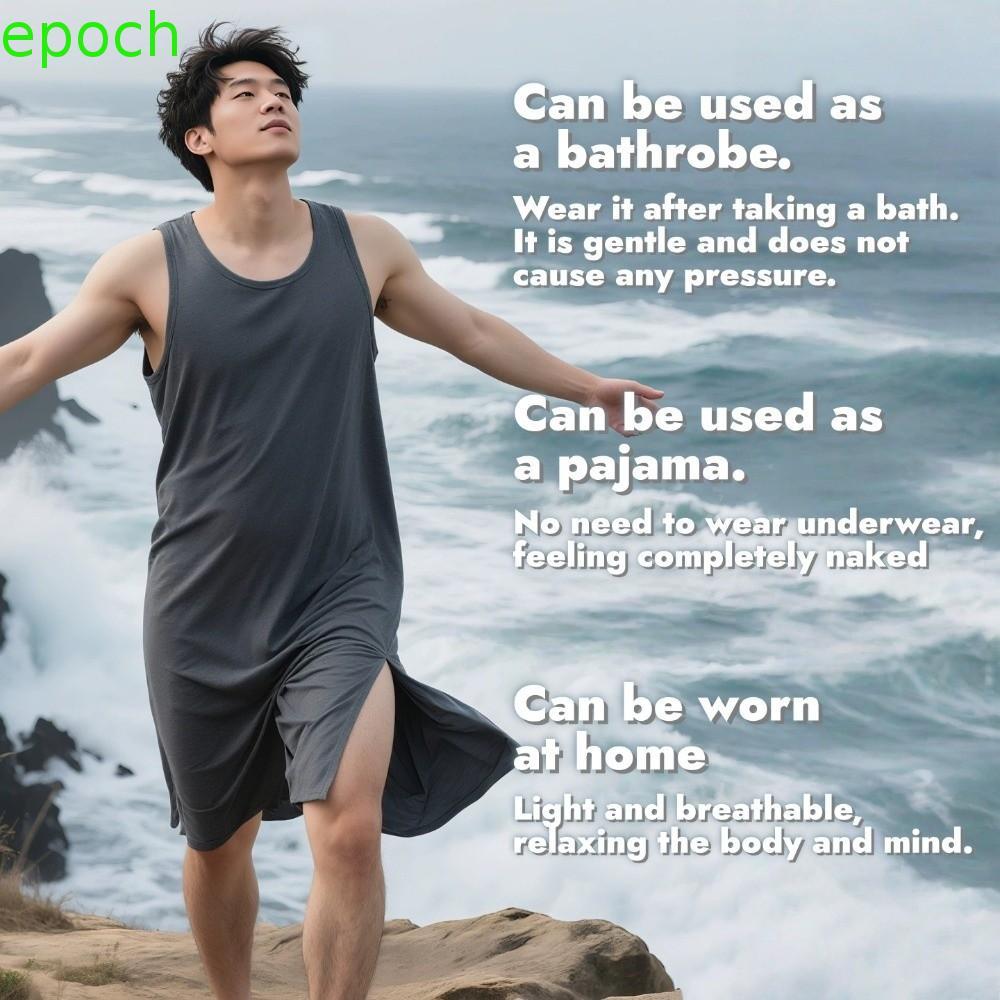 ชุดนอน EPOCH Modal, ถุงนอนผู้ชายขนาดบวกยืดหยุ่น, ชุดนอนเสื้อคลุมกลางคืนนุ่มบางขนาดใหญ่อเนกประสงค์