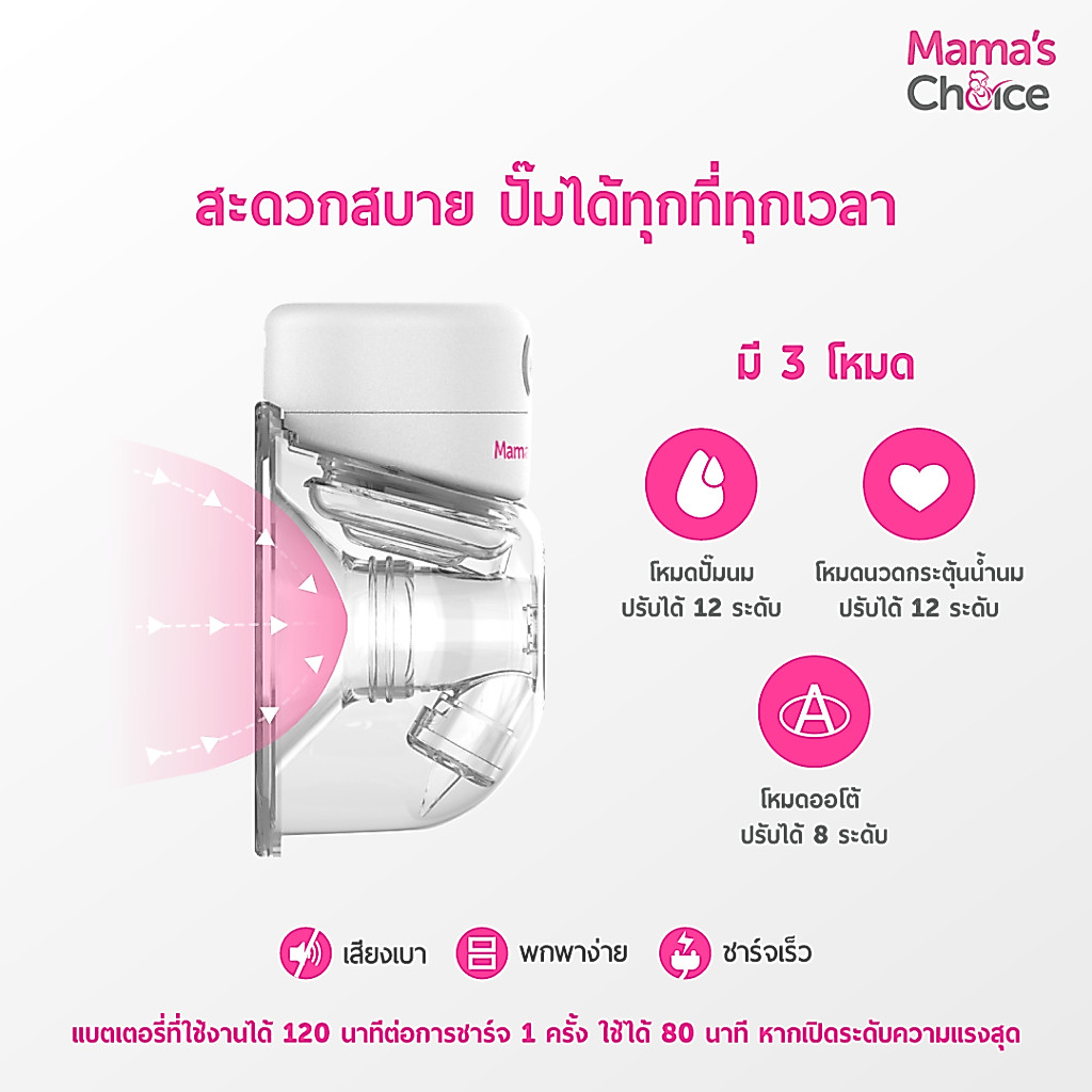 Mama's Choice مضخة حليب لاسلكية تُلبس بدون يدين — صورة 4