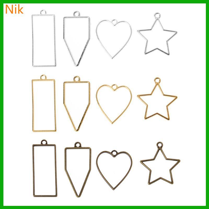 บ.ลค.ต.ศ. 10 ชิ้นจี้โลหะเรซิ่นกดถาดดอกไม้สําหรับ DIY Epoxy สร้อยคอทํา