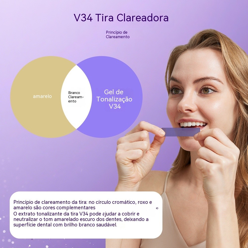 ยาสีฟัน V34 Dazzling White PAP Dry Patch Wet Patch Set Whitening Purple Essence Brightening