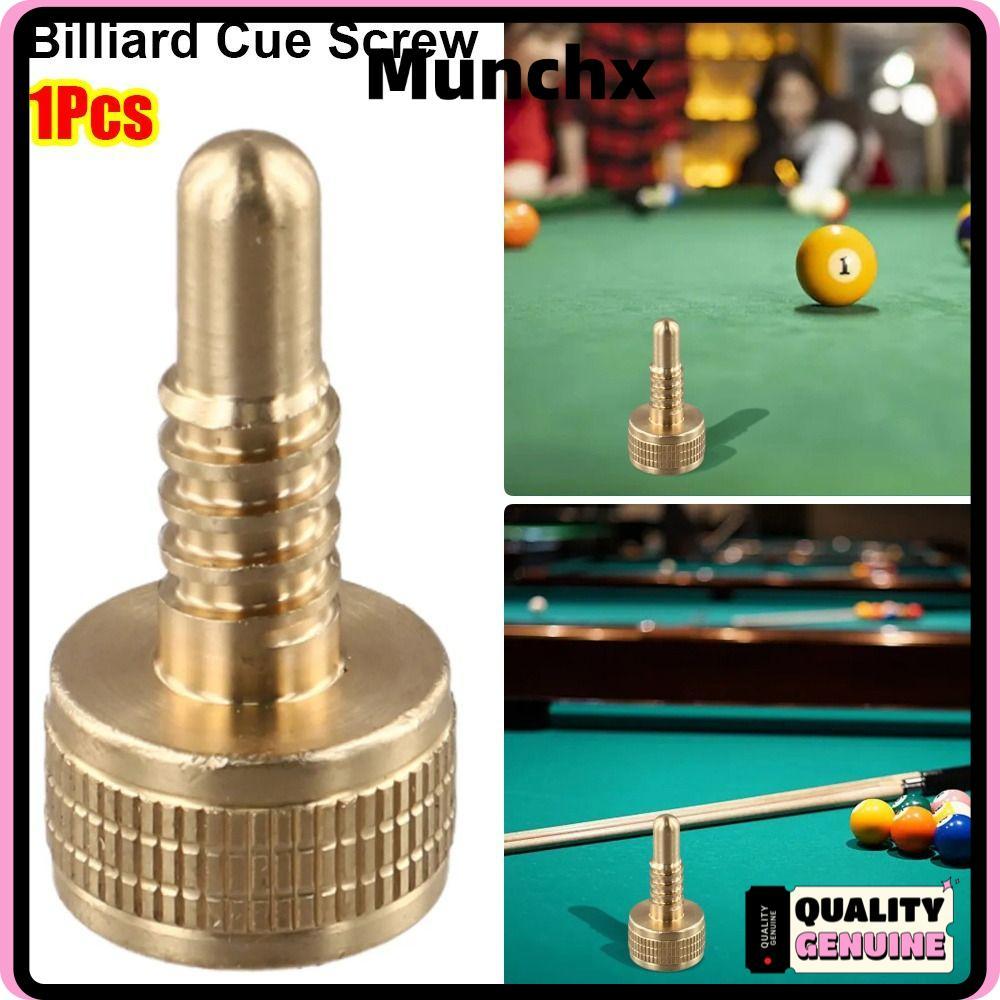 MUNCHX 1 ชิ้น Pool Cue Extension Strudy Cue Joint บิลเลียดคิวสกรู, ทนทานทองเหลือง น้ําหนักสลักเกลียวสนุ๊กเกอร์ Cue