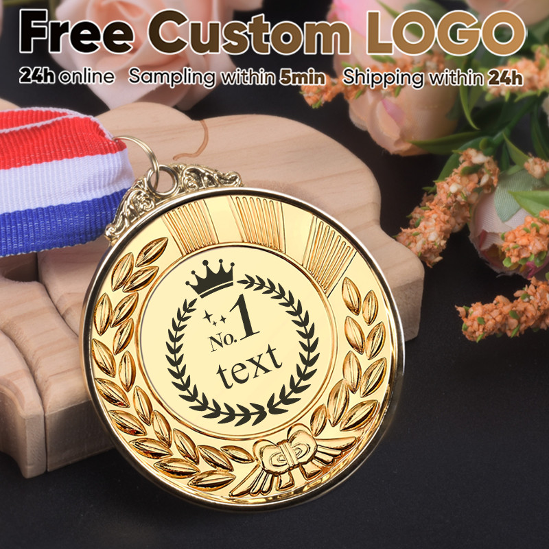 วินเนอร์เหรียญรางวัลสีบรอนซ์เงินทองพร้อมริบบิ้นคอ 1st 2nd 3rd รางวัลเหรียญสําหรับการแข่งขันกีฬารางวั