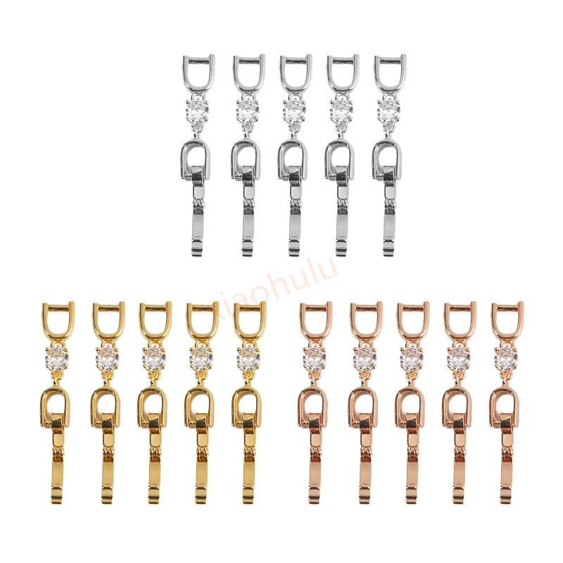 XHL 5 ชิ้นชุดเครื่องประดับโครงการสร้อยคอ Clasp สําหรับ Rhinestone สร้อยข้อมือ Extender ปิดโซ่ตัวเชื่