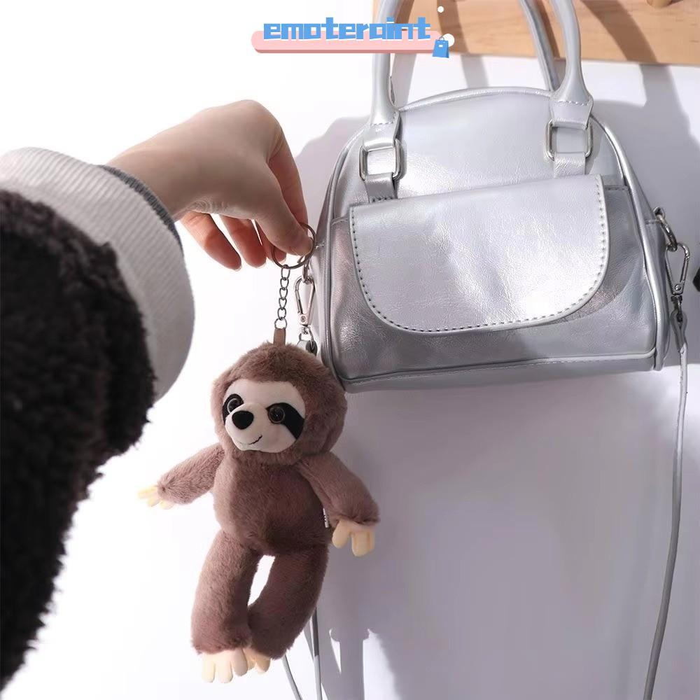 EMOTEPH Sloth จี้ขนาดเล็ก,พวงกุญแจจําลองตุ๊กตาสัตว์ Sloth,จี้นุ่มจําลอง Sloth Pendan
