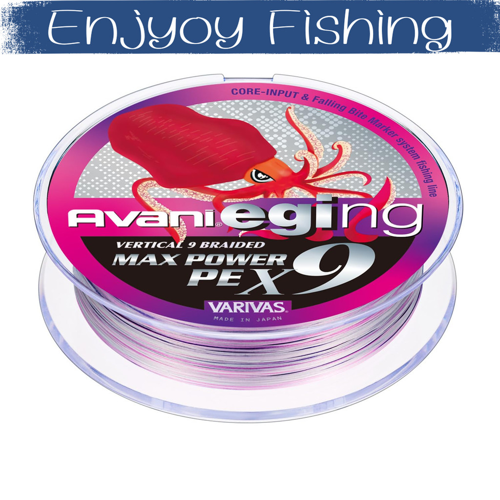 สาย PE VARIVAS รอกตกปลา Avani Eging Max Power PE X9 9 เส้นถัก 150m สีขาวมาร์กกิ้ง ขนาด 0.6 เบอร์ แข็