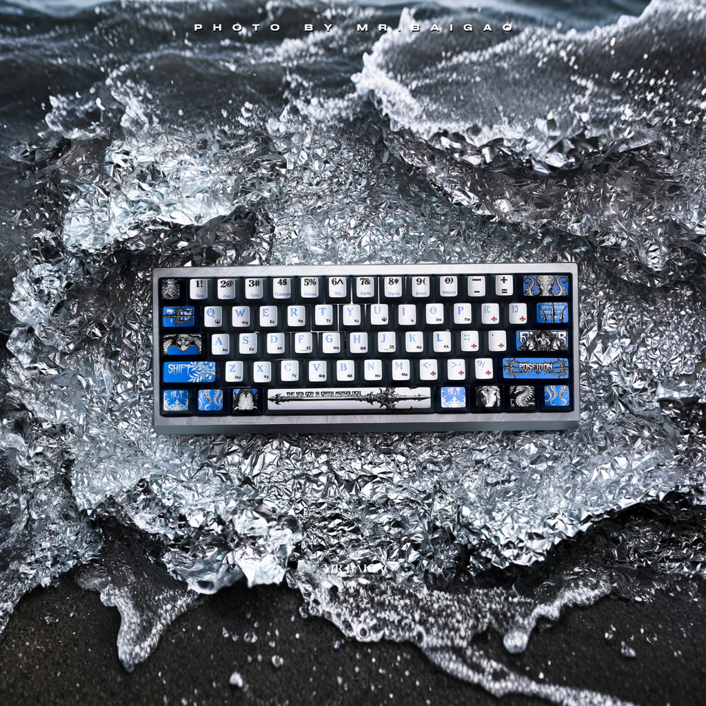 Poseidon Metal Paint Keycap Original Factory ความสูงชุดเต็ม High-value Keyboard Cap แนะนําคีย์บอร์ดเ