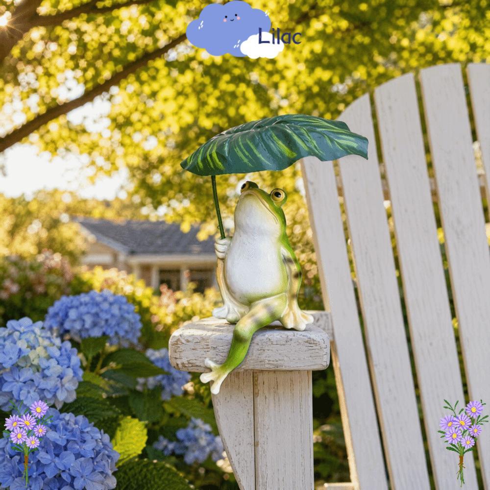 LILAC Parasol Holding เรซิ่นสวนประติมากรรม,สีเขียวเรซิ่นกลางแจ้ง Courtyard ตกแต่งเรซิ่นFigurine,คงที