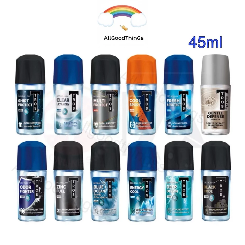 TROS DEO ROLL ON ทรอส โรลออนผู้ชาย ลูกกลิ้ง ระงับกลิ่นกาย 45มล.