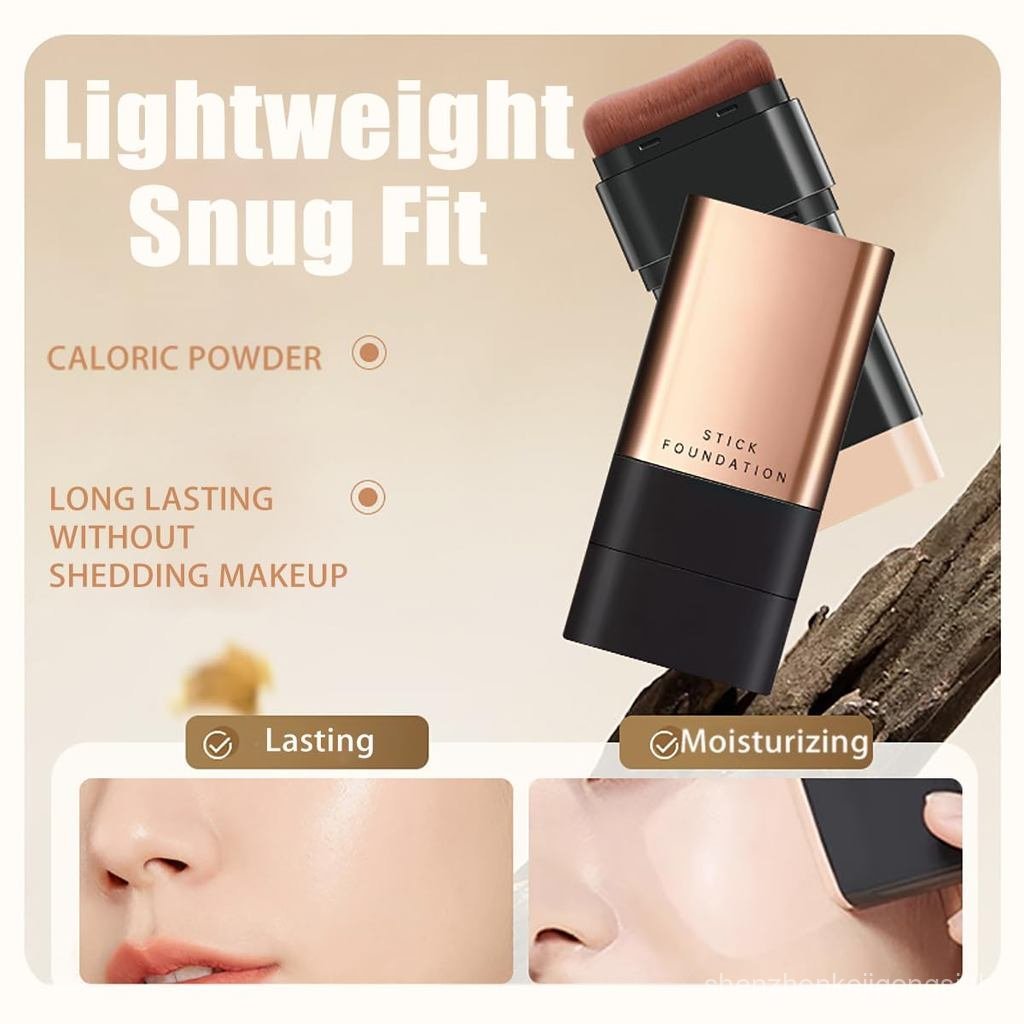 2 In 1- Luxury Anti-Wrinkle Foundation Stick, Korea Flawless Eraser Foundation Stick With Brush, Con