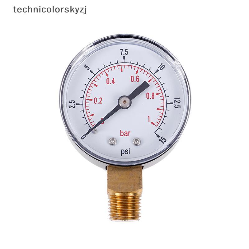 TECH เกจวัดแรงดันต่ําสําหรับน้ํามันอากาศน้ําแก๊ส 50 มม. 0-15 PSI 0-1 บาร์ 1/4 BSPT DDC
