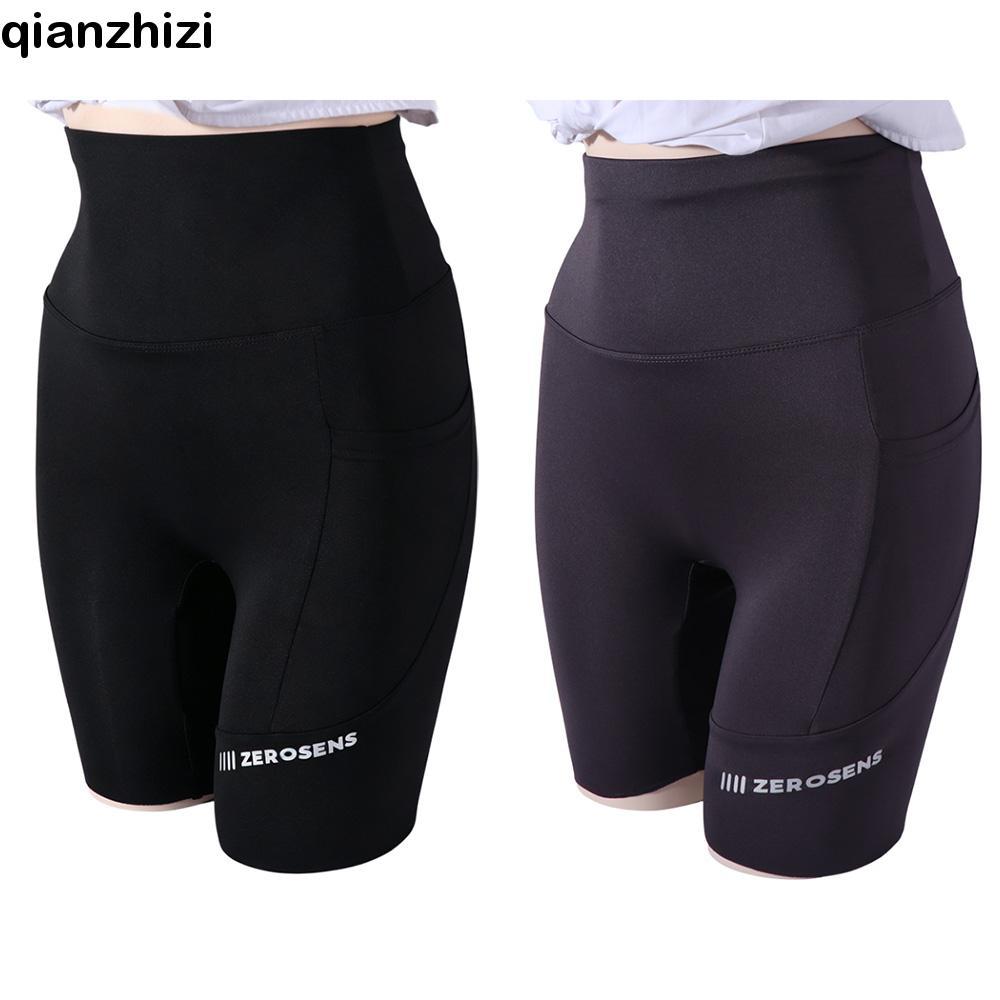 QIANZHIZ เลกกิ้งสตรีพร้อมกระเป๋า, ยืดหยุ่นกระชับสัดส่วนโยคะกางเกง Capri ผู้หญิง, ก้นนุ่มยกแน่นระบายอากาศเอวสูงเลกกิ้งสั้นหญิง