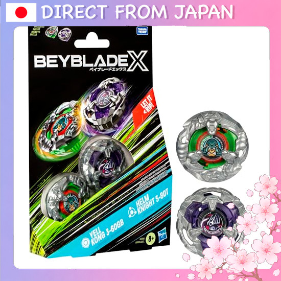 Beyblade X Yell Kong 3-60GB Helm Knight 5-80T Dual Pack Set with 2 Right-Spinning Tops—Battle Top To