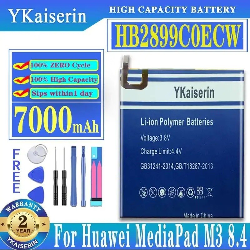 แบตเตอรี่แท็บเล็ต 7000Mah สําหรับ Huawei Mediapad M3 8.4 "Btv-W09 Btv-DL09 Sht-AL09 Sht-W09 HB2899C0