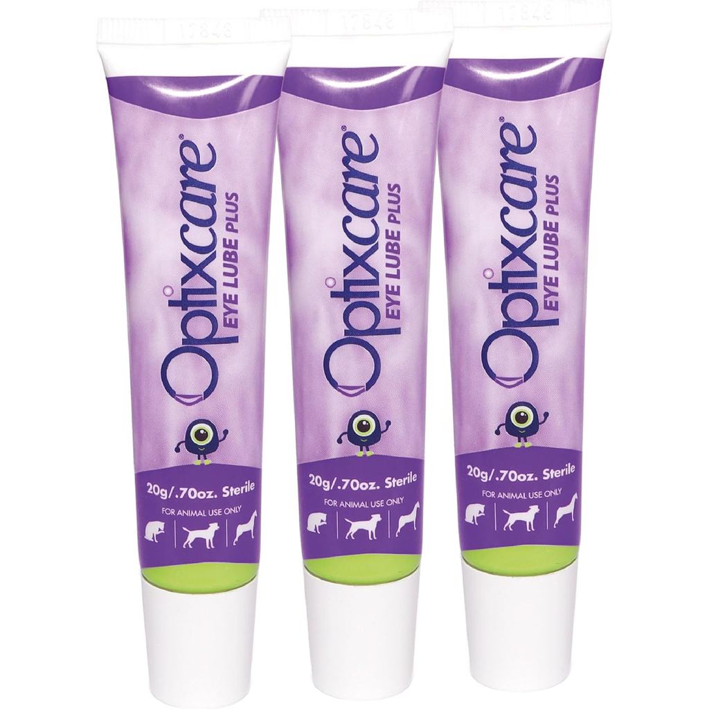 OptixCare Eye Lube Plus + Hyaluron 20g สําหรับ Dog Cat Horses แพ็ค 3 6OOR