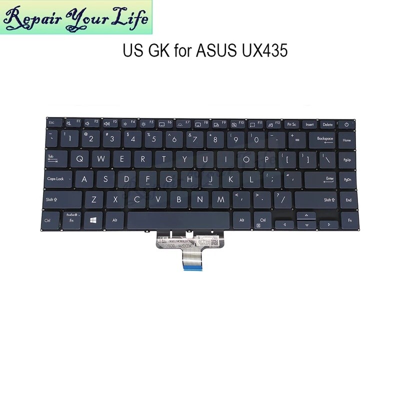 ภาษาอังกฤษกรีกแล็ปท็อป backlit คีย์บอร์ดสําหรับ ASUS Zenbook UX435 UX435E UX435EA UX435EG US โน้ตบุ๊