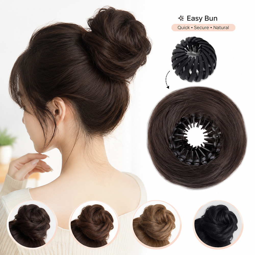 (COD-in Stock)Synthetic Retractable Messy Bun Wigs ปรับผมปลอม Chignon Fluffy เพิ่มปริมาณผม