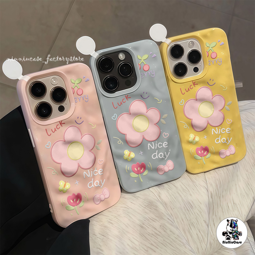 แฟชั่น เคสออปโป้ For oppo A17 A5 A9 A39 A57 A15 A15S A35 A18 A38 A3X A6 Pro A16 A31 A38 A52 A53 A33 เคส ดอกไม้สีชมพู