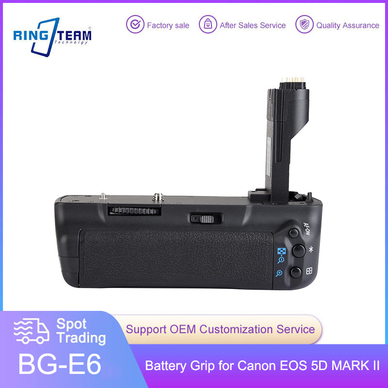 BGE6 BG-E6 แบตเตอรี่แนวตั้ง Hand Grip สําหรับ Canon EOS 5DII 5D2 5D mark II 5D mark 2 SLR กล้องดิจิต