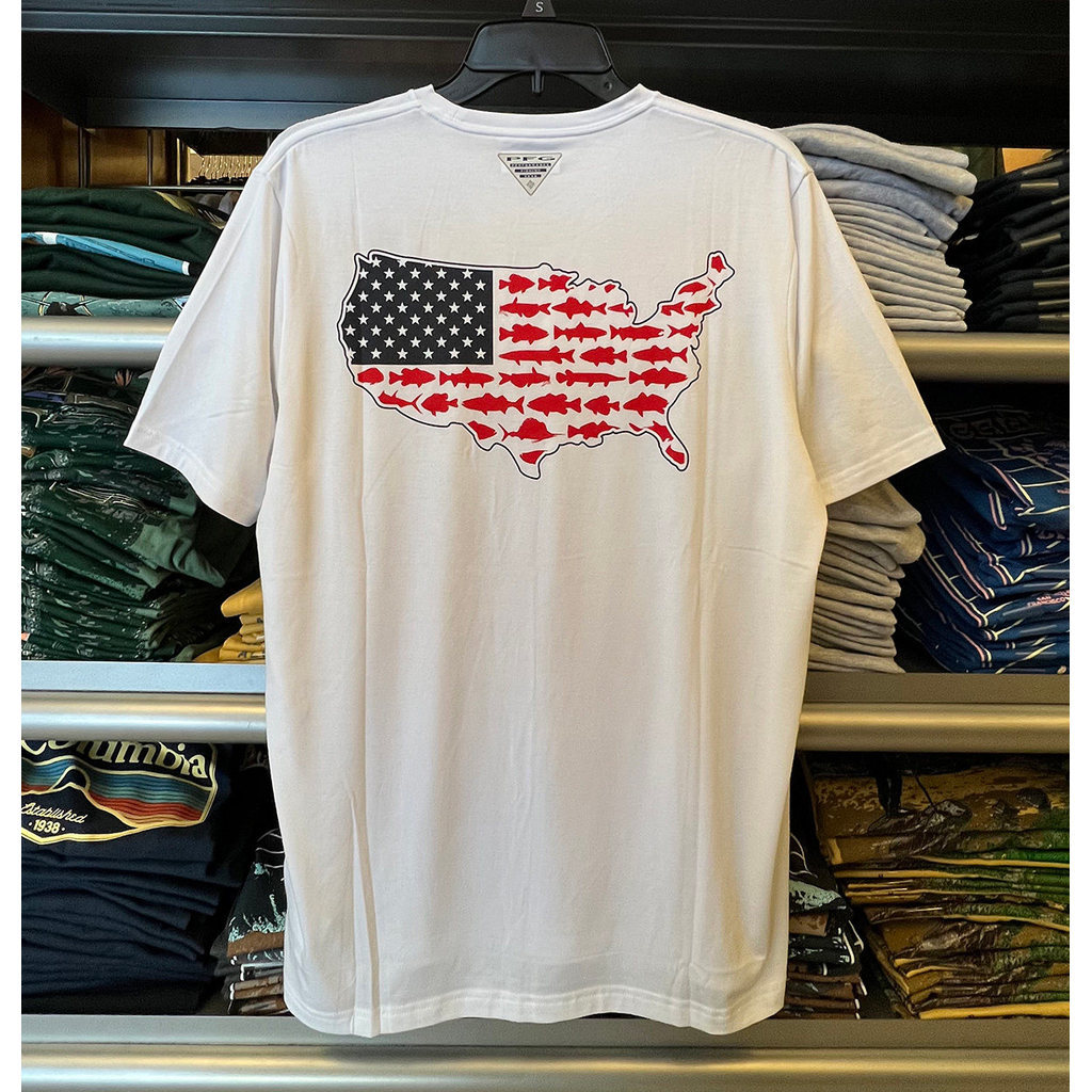 Ready Stock PFG Fishing Series 200GSM Cotton ผู้ชายและผู้หญิงรอบคอพิมพ์แขนสั้น Mountaineering Traini