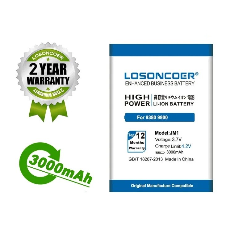 LOSONCOER แบตเตอรี่ 3000mAh J-M1 JM1 สําหรับ BlackBerry Bold 9790 Curve 9380 9930 ไฟฉาย 9860 9850 Bo