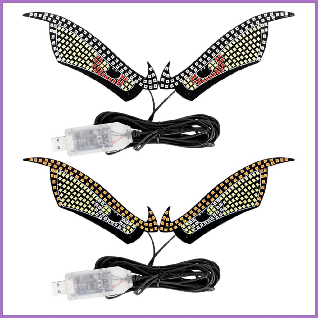 LED Eyes สําหรับกระจก 11 โหมด LED คําเตือนกันน้ําตกแต่งรถด้านหลังหน้าต่างสําหรับรถบรรทุกรถจักรยานยนต