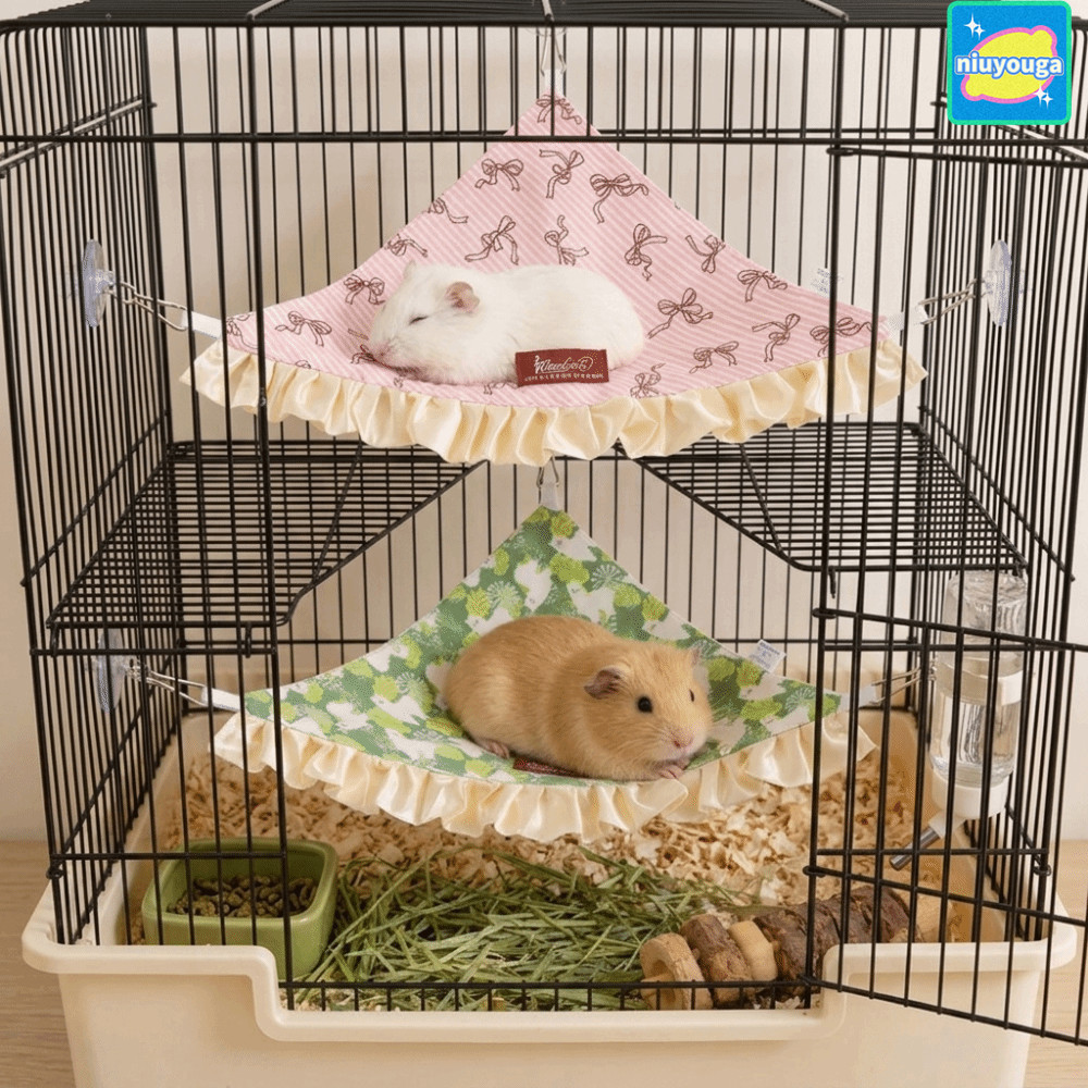 NIUYO PET Hammock, Breathable Metal Small Pet Hammock, Breathable Compact Corner Hanging Guinea Pig 