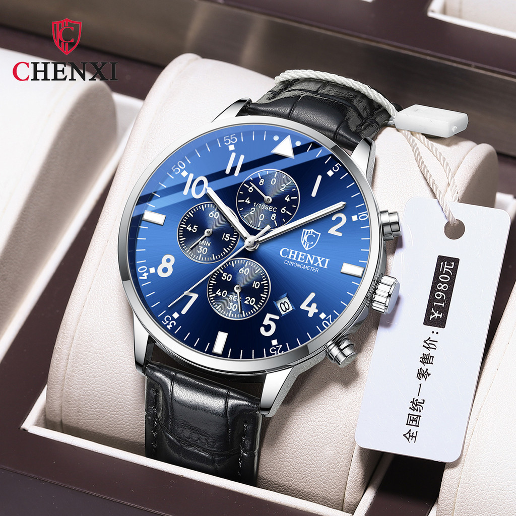 CHENXI CX-937 หน้าปัดขนาดใหญ่มัลติฟังก์ชั่นกีฬาส่องสว่างกันน้ํานาฬิกาผู้ชาย