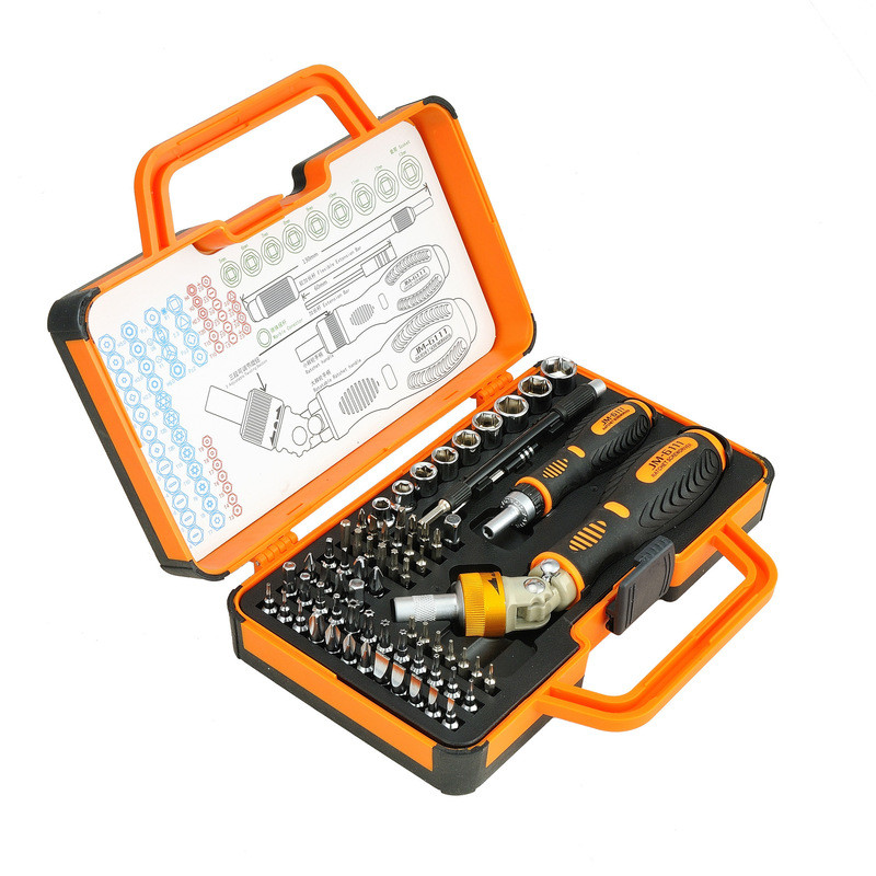 ชุดไขควงแบบมีด้ามจับ 69-in-1 รุ่น JM-6111 กล่องเครื่องมือพกพาสำหรับซ่อมแซมเครื่องใช้ไฟฟ้าภายในบ้าน