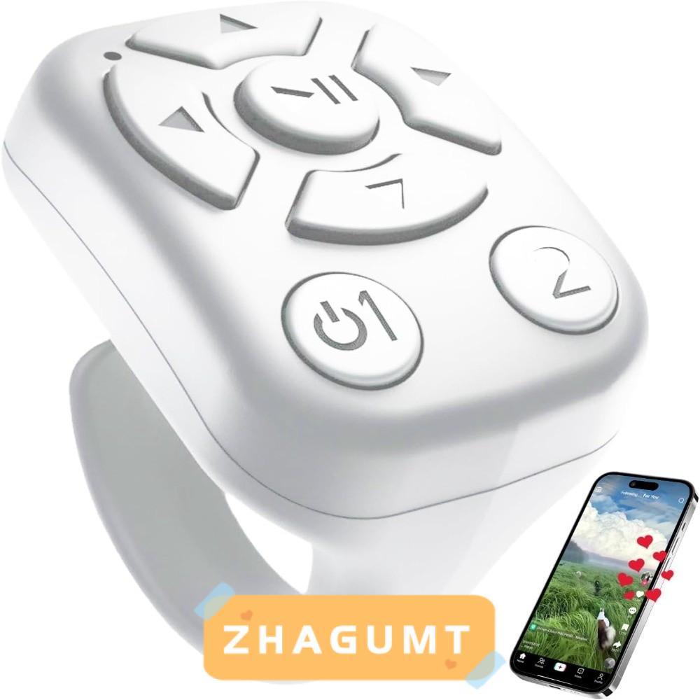 ZHAGUMT366KB APP Scrolling Ring, Fingertip Control Wireless Design Bluetooth Remote Clicker Video Re
