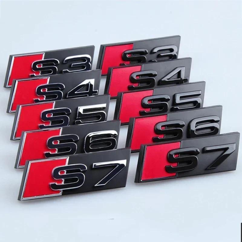 รถกระจังหน้าป้ายสัญลักษณ์จัดแต่งทรงผมสําหรับ Audi Sline S8 S3 S4 S5 S6 S7 A4L A6L A3 A1 A4 A5 A6 A7 