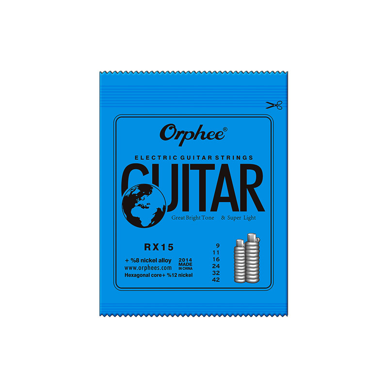 Orphee Orphee Strings RX Series เหล็กคาร์บอนสายกีตาร์ไฟฟ้าชุด 6 สายกีตาร์ไฟฟ้า 1/2 สายจัดส่งฟรี