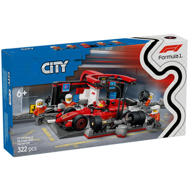 Gomora Hobby GH2Y เข้ากันได้กับเมือง 60443 F1 Pit Stop & Pit Crew พร้อม Ferrari Car EC2 Building blocks