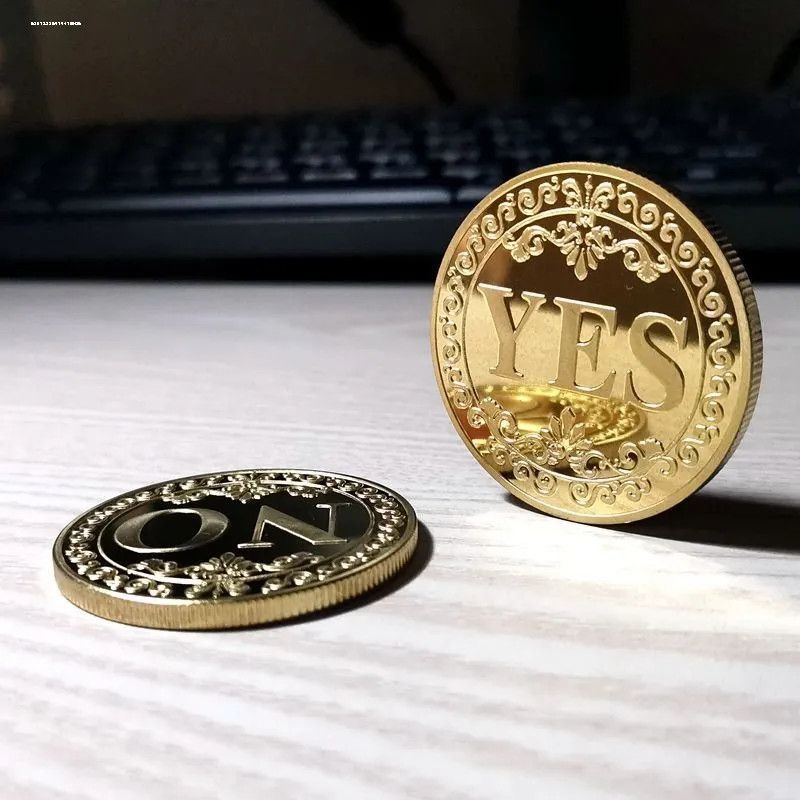 你的幸运决策币命运抉择YES决策币NO硬币幸运硬币创意个桌摆& 件Surrounding Acrylic Decision Coin YES/NO Lucky Coin Surrounding Sup