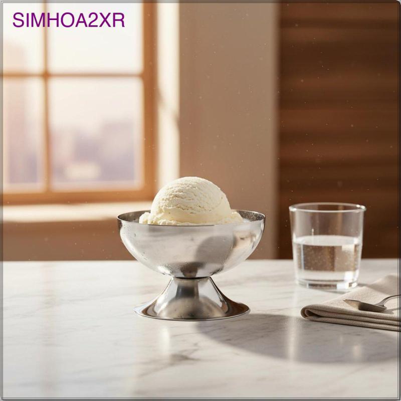 [simhoa2xr] ชามขนมสแตนเลสพร้อมก้านถ้วยไอศกรีมหรูหรากระจกเสร็จสิ้นสําหรับบ้านและร้านอาหารบนโต๊ะอาหาร