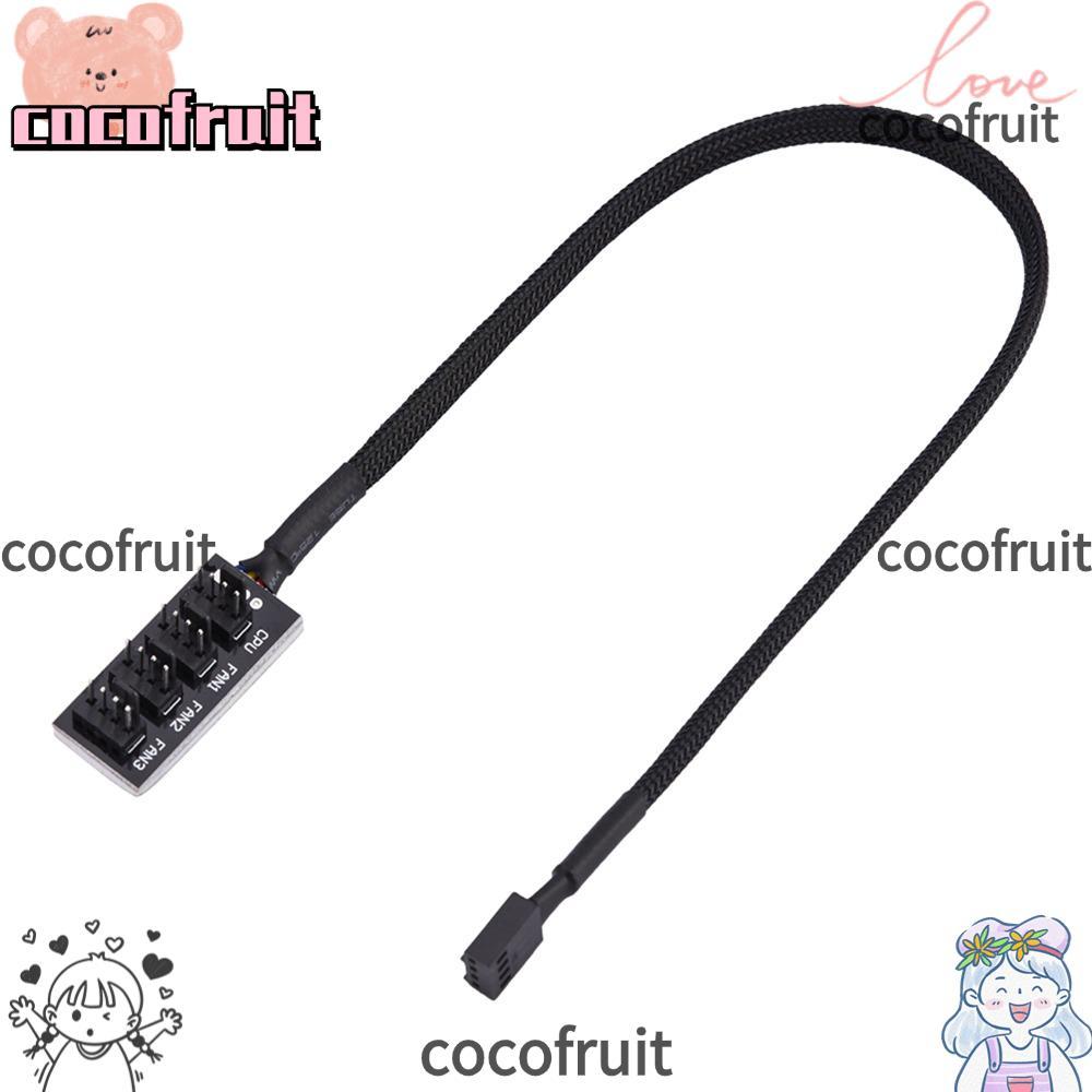COCOFRUIT PWM Fan Hub, 4-Pin Connector สีดําพัดลมสายไฟ,ความเร็วสูงทนทาน Power Splitter Connector เดส