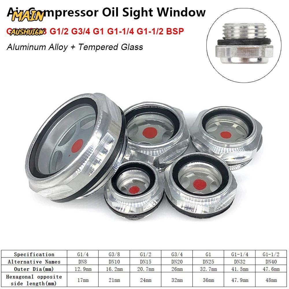 MAINAUSHUI6W 1 ชิ้น Oil Sight Window, G1/4 G3/8 G1/2 G3/4 G1 G1-1/4 G1-1/2 BSP NPT น้ํามันระดับ Sigh