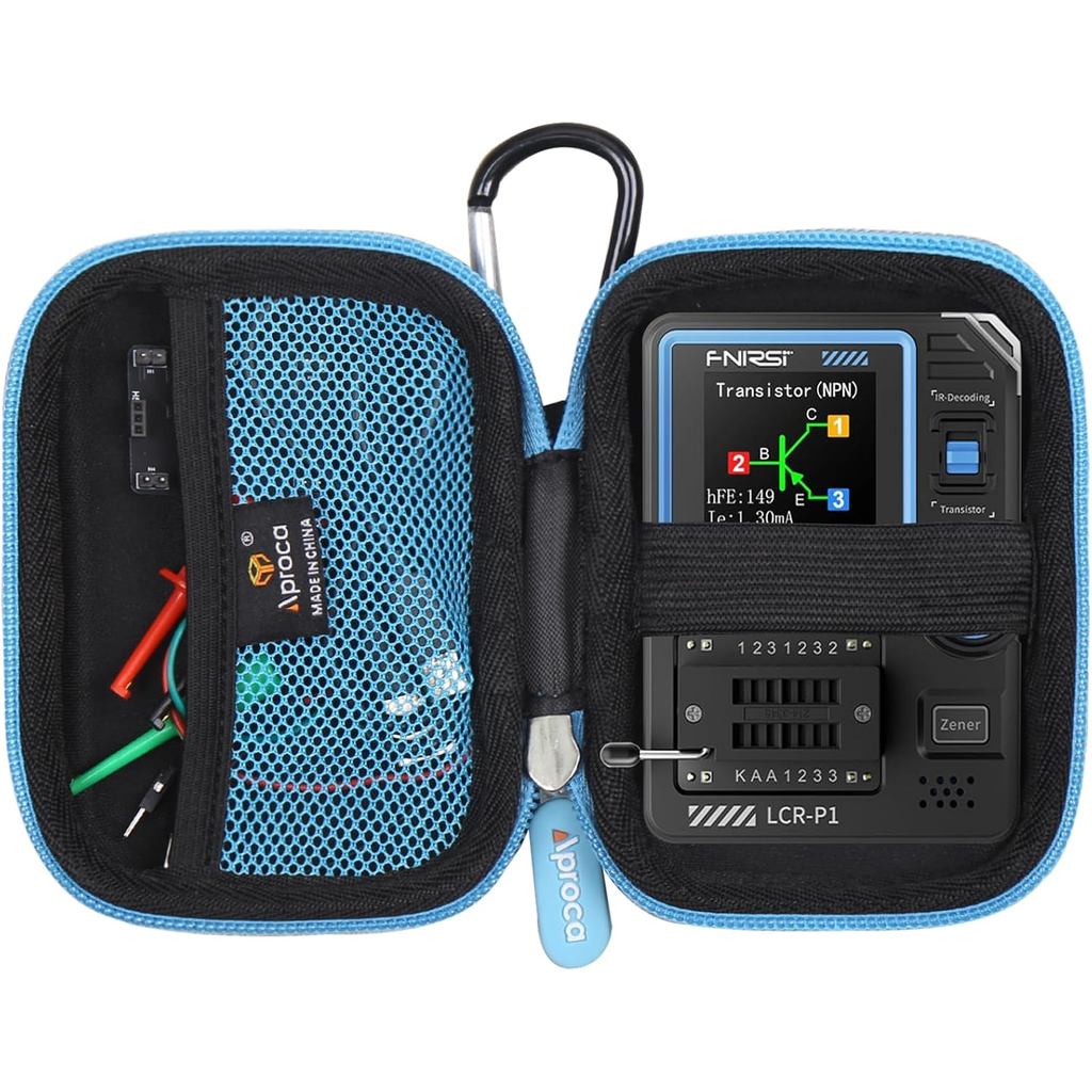 Aproca Hard Case เข้ากันได้กับเครื่องทดสอบทรานซิสเตอร์ FNIRSI LCR-P1, กระเป๋าเก็บของแบบพกพาสําหรับอุ