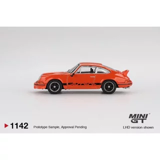MINI GT No.1142 Porsche 911 Carrera RS 2.7 Tangerine with Black Livery MGT01142