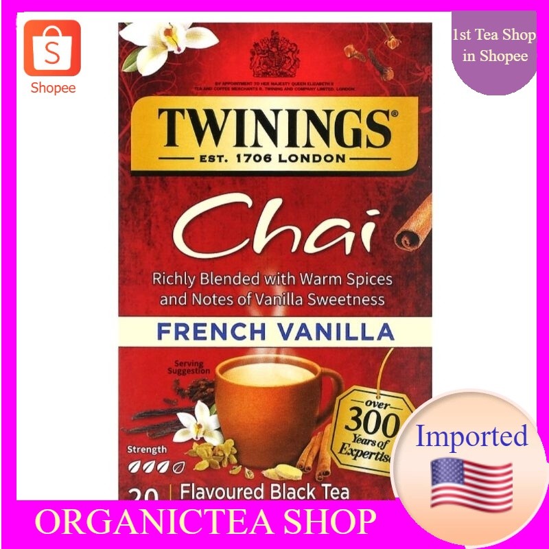 ชาทไว​นิงส์​ Twinings Chai Tea French Vanilla 20 Tea Bags กลิ่นเฟรนช์วานิลลา